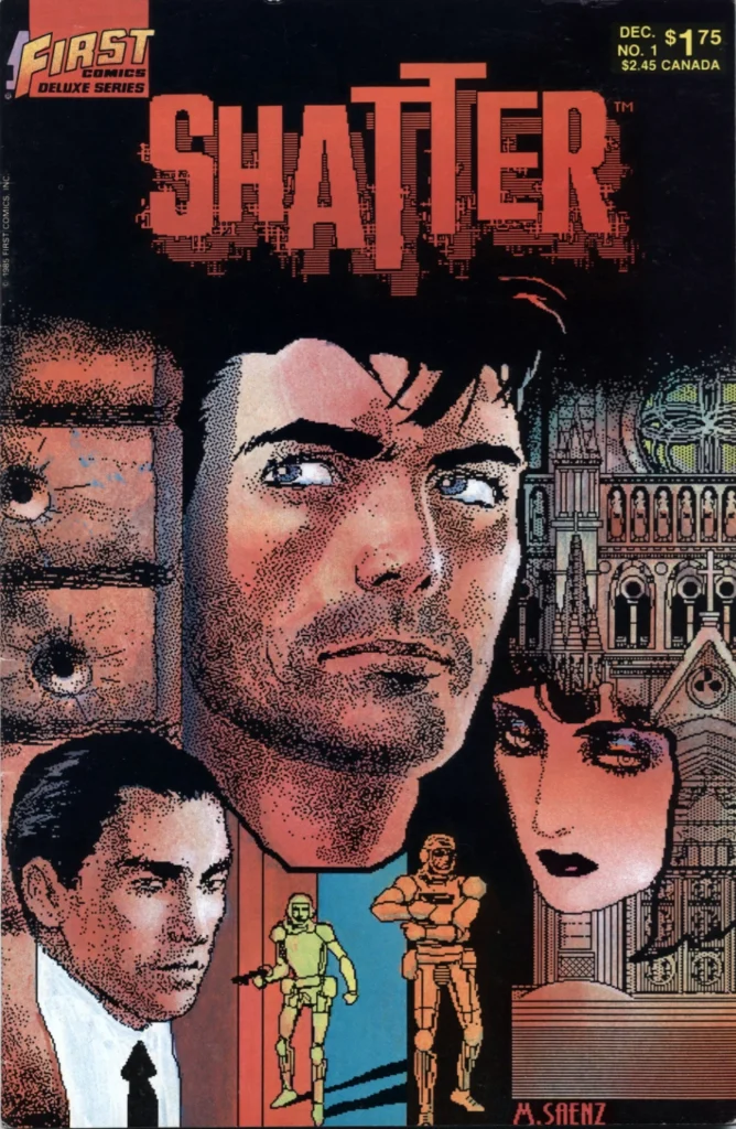 Cover to Shatter #1, artwork by Mike Saenz