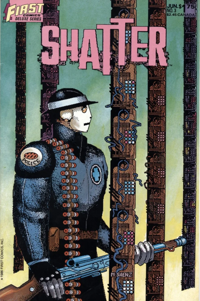 Shatter #3 cover artwork by Mike Saenz