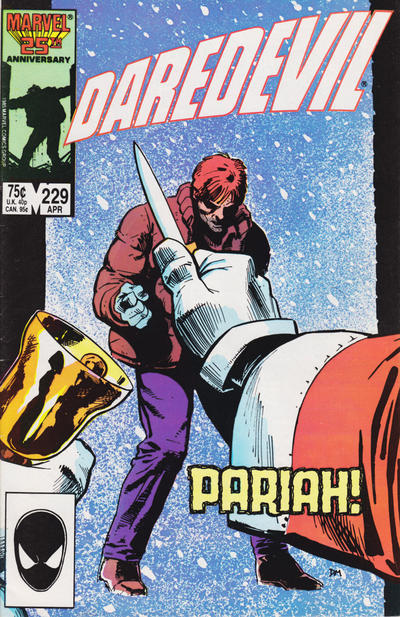 Daredevil issues 229, cover art by Dave Mazzucchelli