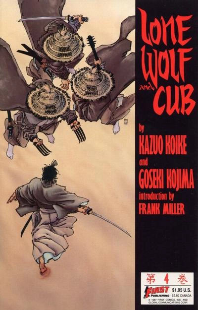 Lone Wolf and Cub issue 4 cover art by Frank Miller.