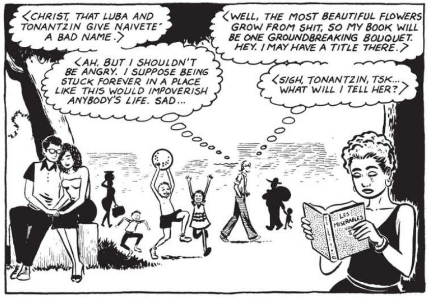 Panel from Love and Rockets volume 1 issue 14, artwork by Gilbert Hernandez