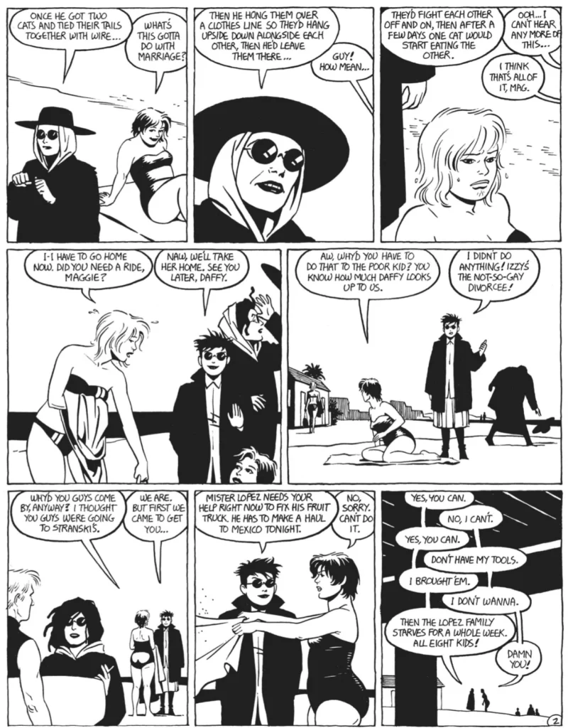 Page from Love and Rockets Volume 1 issue 15 artwork by Jaime Hernandez