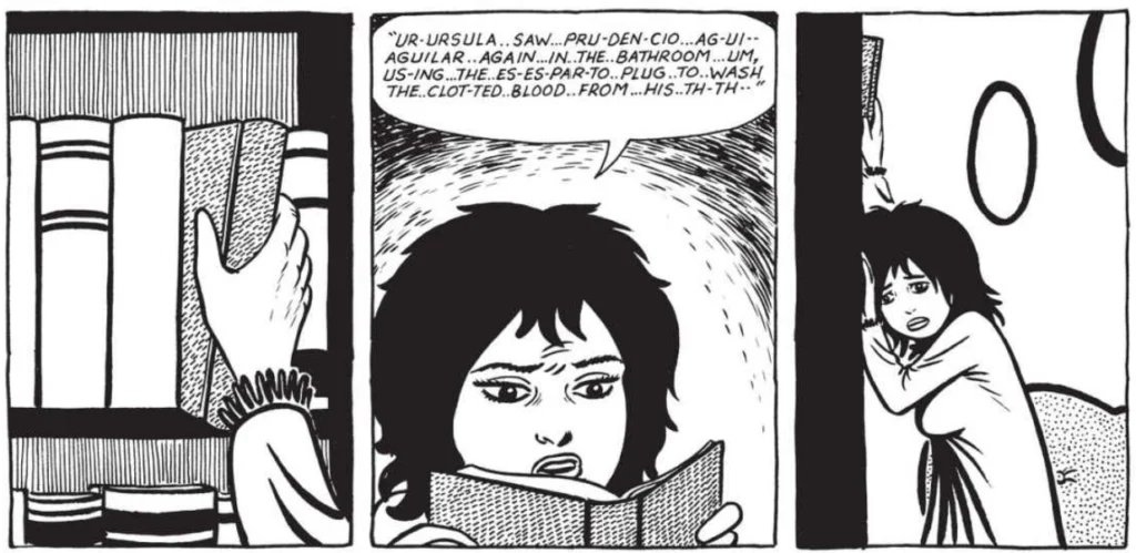 Panel from Love and Rockets volume 1 issue 16 artwork by Gilbert Hernandez