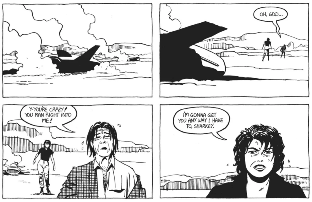 Panels from Love and Rockets Volume 1 issue 15 artwork by Jaime Hernandez