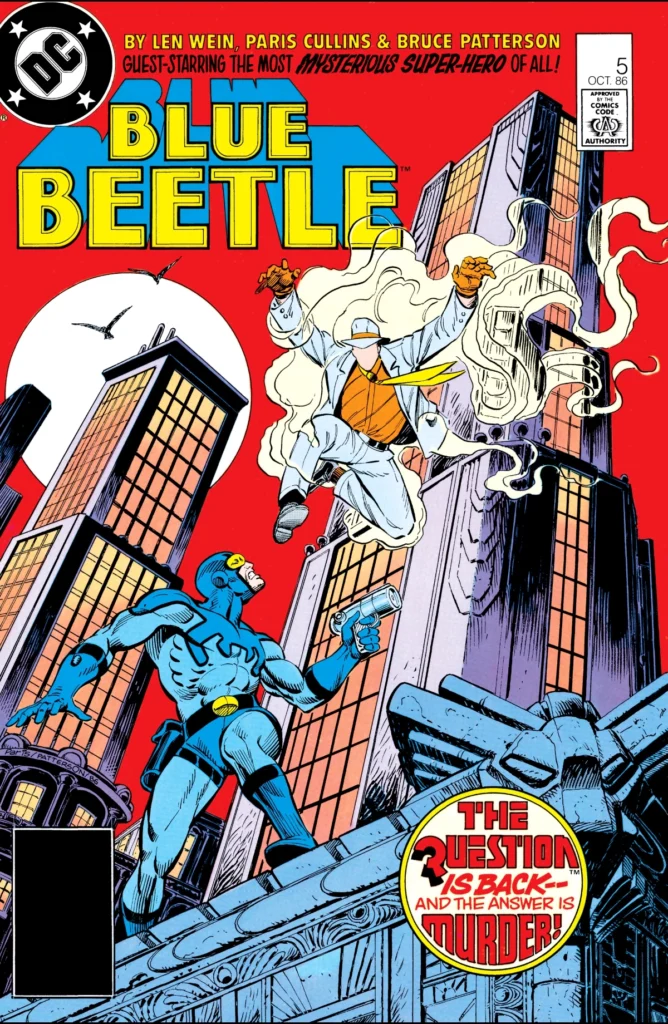 Blue Beetle #5 cover art by Paris Cullins and Bruce Patterson.