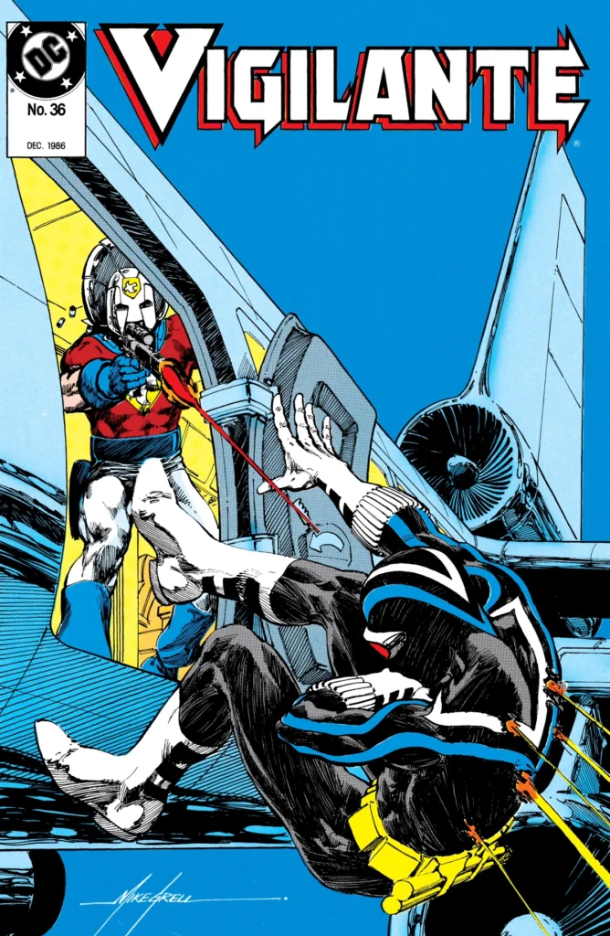 Vigilante #36 cover art by Mike Grell.